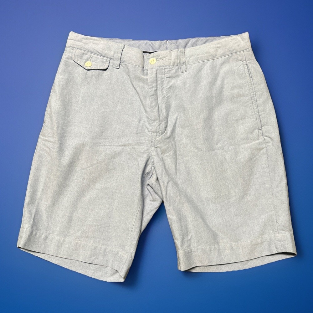 Polo Ralph Lauren Shorts Mens 33 Blue Flat Front Chinos‎ 9" Logo Classic